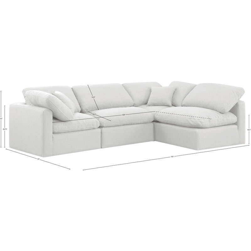 Meridian Indulge White Linen Textured Fabric Modular Sectional IMAGE 10