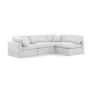 Meridian Indulge White Linen Textured Fabric Modular Sectional IMAGE 1