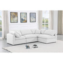 Meridian Indulge White Linen Textured Fabric Modular Sectional IMAGE 2