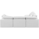 Meridian Indulge White Linen Textured Fabric Modular Sectional IMAGE 3