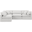 Meridian Indulge White Linen Textured Fabric Modular Sectional IMAGE 4