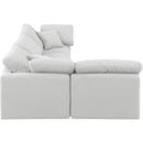 Meridian Indulge White Linen Textured Fabric Modular Sectional IMAGE 5