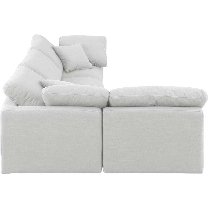 Meridian Indulge White Linen Textured Fabric Modular Sectional IMAGE 5