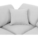 Meridian Indulge White Linen Textured Fabric Modular Sectional IMAGE 7