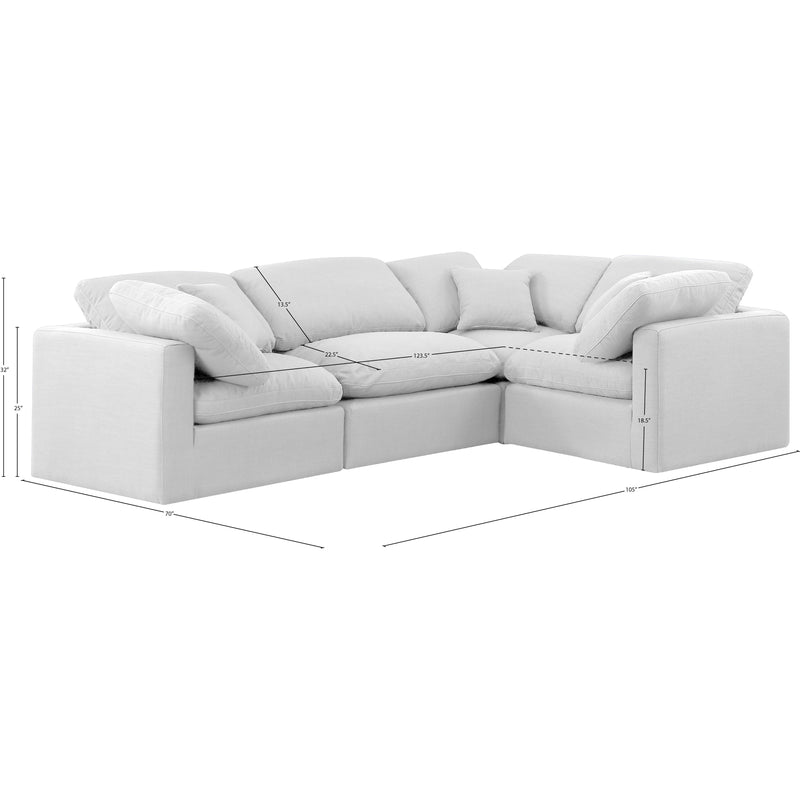 Meridian Indulge White Linen Textured Fabric Modular Sectional IMAGE 10