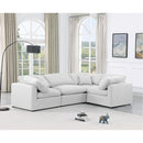 Meridian Indulge White Linen Textured Fabric Modular Sectional IMAGE 2