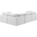 Meridian Indulge White Linen Textured Fabric Modular Sectional IMAGE 3