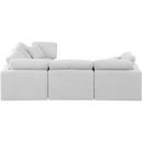 Meridian Indulge White Linen Textured Fabric Modular Sectional IMAGE 5