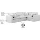 Meridian Indulge White Linen Textured Fabric Modular Sectional IMAGE 9