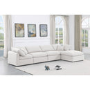 Meridian Indulge White Linen Textured Fabric Modular Sectional IMAGE 2