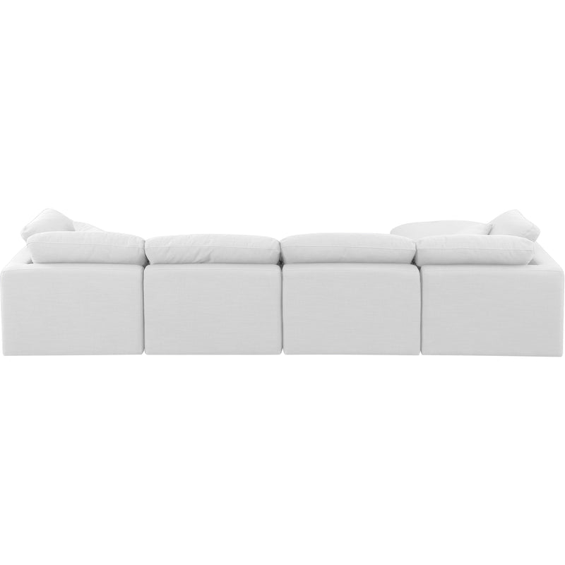 Meridian Indulge White Linen Textured Fabric Modular Sectional IMAGE 3