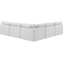 Meridian Indulge White Linen Textured Fabric Modular Sectional IMAGE 3