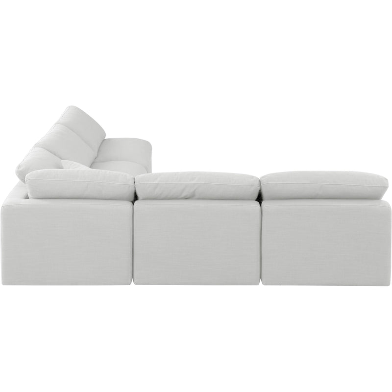 Meridian Indulge White Linen Textured Fabric Modular Sectional IMAGE 5