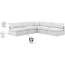 Meridian Indulge White Linen Textured Fabric Modular Sectional IMAGE 8
