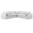 Meridian Indulge White Linen Textured Fabric Modular Sectional IMAGE 10