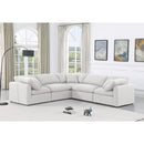 Meridian Indulge White Linen Textured Fabric Modular Sectional IMAGE 2