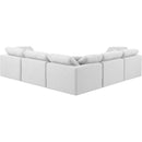Meridian Indulge White Linen Textured Fabric Modular Sectional IMAGE 3