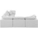 Meridian Indulge White Linen Textured Fabric Modular Sectional IMAGE 5