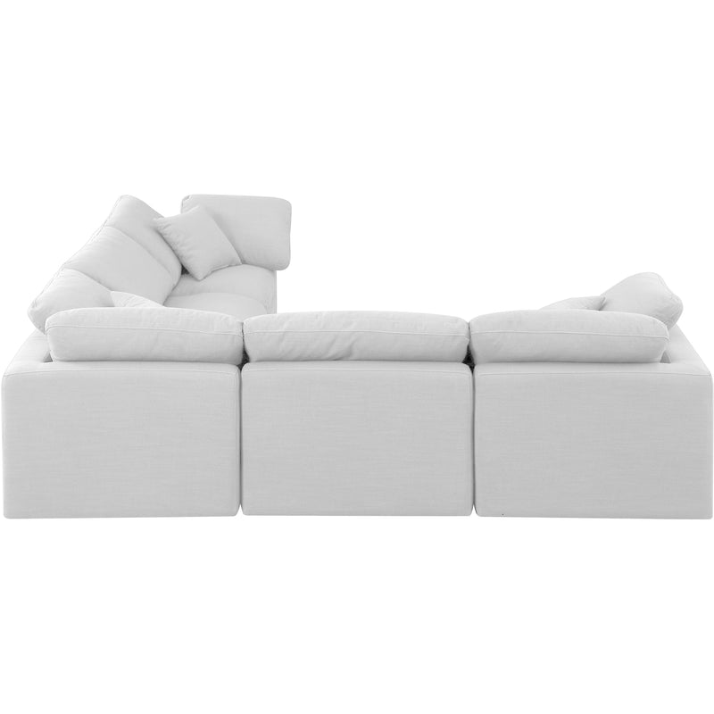 Meridian Indulge White Linen Textured Fabric Modular Sectional IMAGE 5