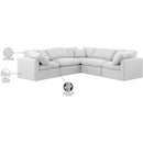 Meridian Indulge White Linen Textured Fabric Modular Sectional IMAGE 9