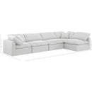 Meridian Indulge White Linen Textured Fabric Modular Sectional IMAGE 10