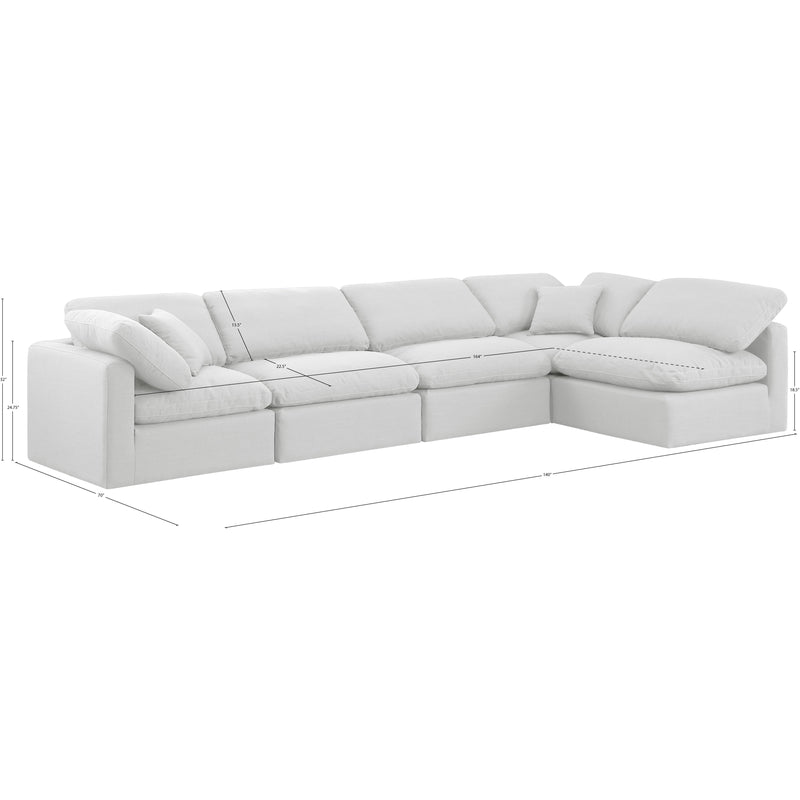 Meridian Indulge White Linen Textured Fabric Modular Sectional IMAGE 10
