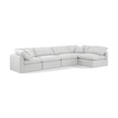 Meridian Indulge White Linen Textured Fabric Modular Sectional IMAGE 1