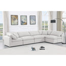 Meridian Indulge White Linen Textured Fabric Modular Sectional IMAGE 2