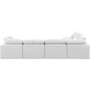 Meridian Indulge White Linen Textured Fabric Modular Sectional IMAGE 3