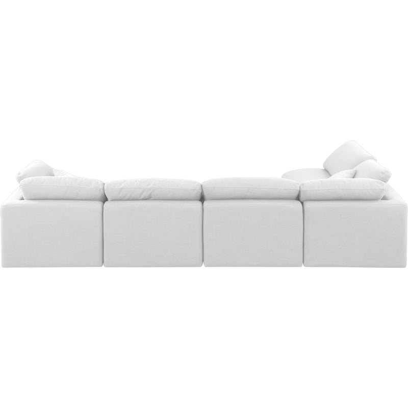 Meridian Indulge White Linen Textured Fabric Modular Sectional IMAGE 3