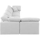 Meridian Indulge White Linen Textured Fabric Modular Sectional IMAGE 5