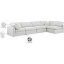 Meridian Indulge White Linen Textured Fabric Modular Sectional IMAGE 9