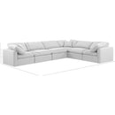 Meridian Indulge White Linen Textured Fabric Modular Sectional IMAGE 10