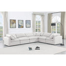 Meridian Indulge White Linen Textured Fabric Modular Sectional IMAGE 2