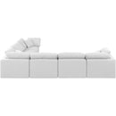 Meridian Indulge White Linen Textured Fabric Modular Sectional IMAGE 3