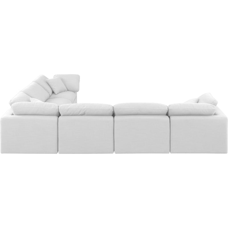 Meridian Indulge White Linen Textured Fabric Modular Sectional IMAGE 3
