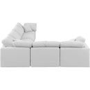 Meridian Indulge White Linen Textured Fabric Modular Sectional IMAGE 5