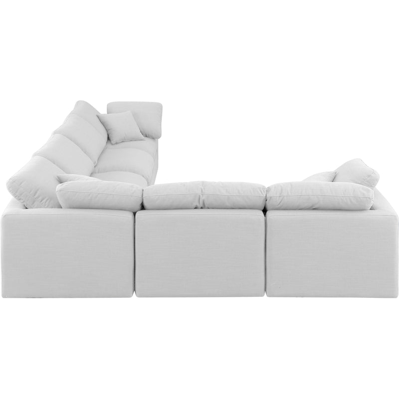 Meridian Indulge White Linen Textured Fabric Modular Sectional IMAGE 5