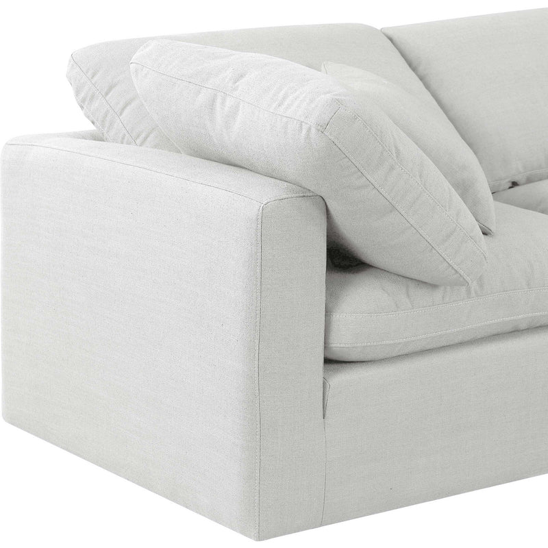 Meridian Indulge White Linen Textured Fabric Modular Sectional IMAGE 6