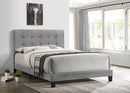 930Grey Velvet Full Platform Bed