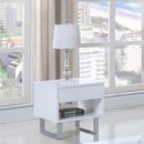 705697 ATCHISON 1-DRAWER RECTANGULAR END TABLE WHITE HIGH GLOSS
