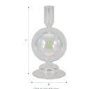 20117-05 7” Clear Glass Bubble Taper Candle Holder