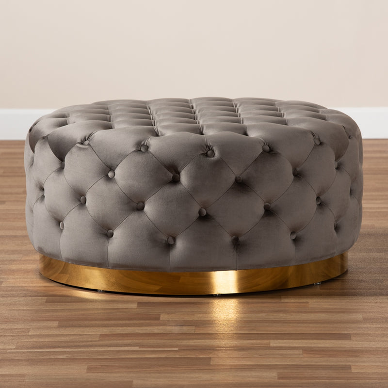 TSF-6689-Grey/Gold-Ottoman