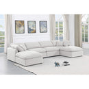 Meridian Indulge White Linen Textured Fabric Modular Sectional IMAGE 2