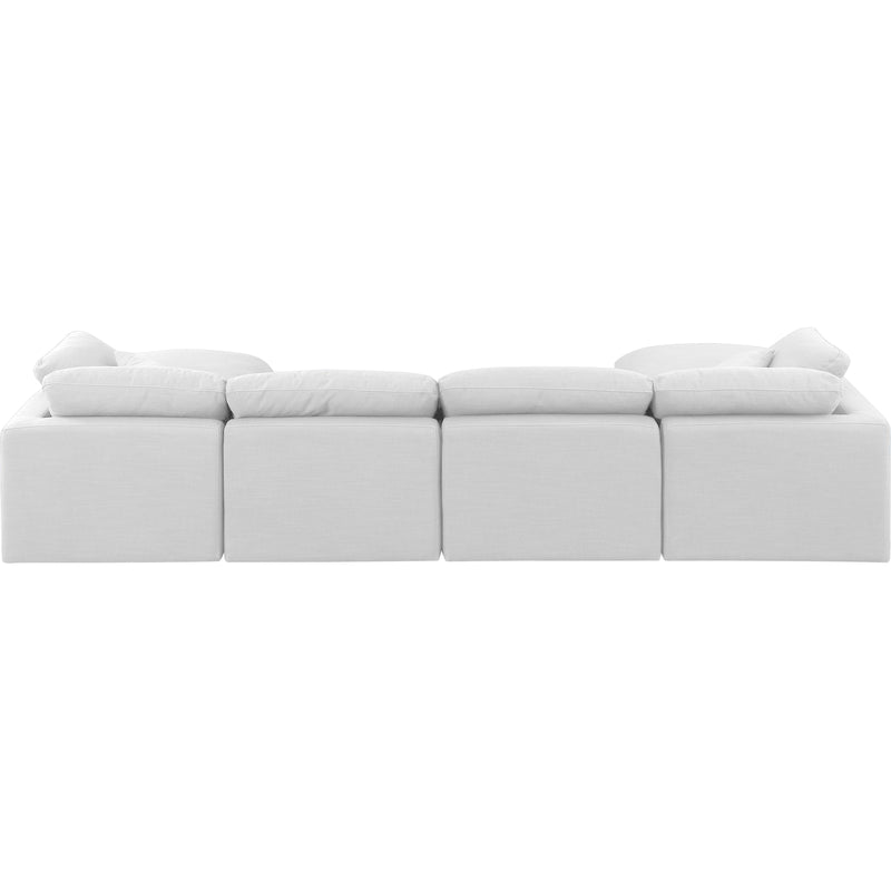 Meridian Indulge White Linen Textured Fabric Modular Sectional IMAGE 3