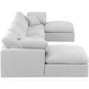 Meridian Indulge White Linen Textured Fabric Modular Sectional IMAGE 5