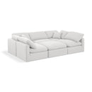 Meridian Indulge White Linen Textured Fabric Modular Sectional IMAGE 1