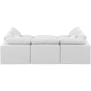 Meridian Indulge White Linen Textured Fabric Modular Sectional IMAGE 3