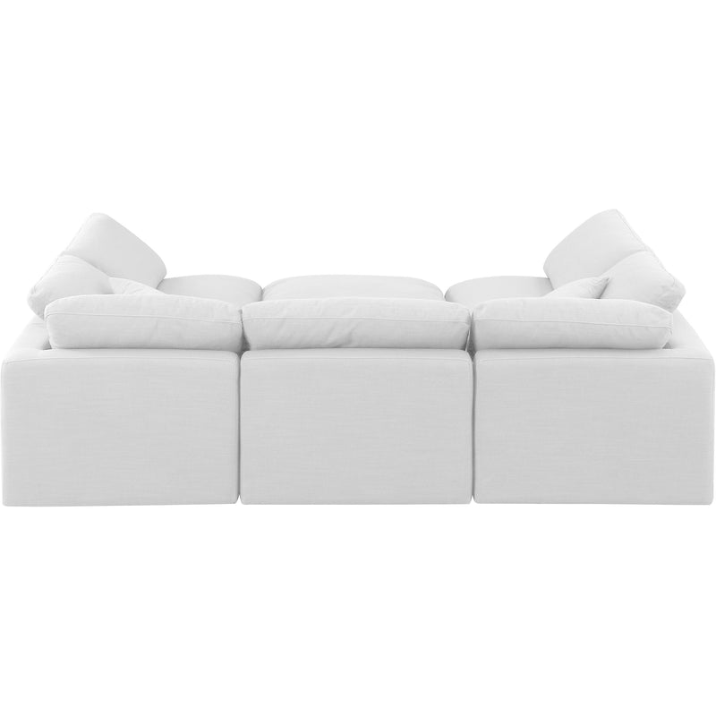 Meridian Indulge White Linen Textured Fabric Modular Sectional IMAGE 3