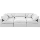 Meridian Indulge White Linen Textured Fabric Modular Sectional IMAGE 4